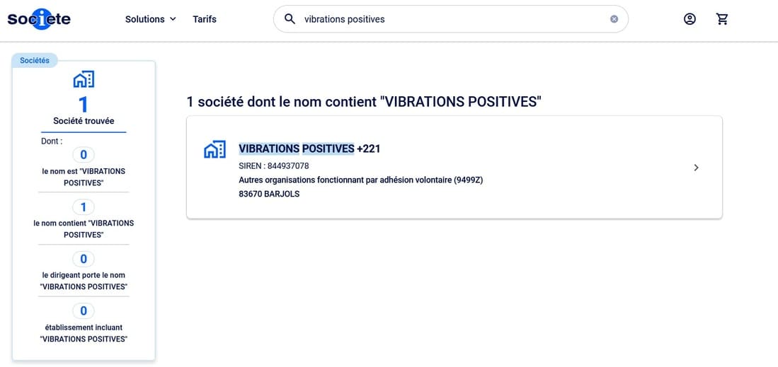 Company named Vibrations Positives