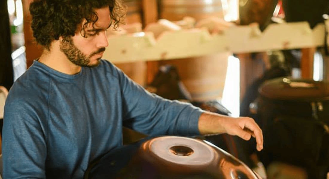 Dante Bucci playing a handpan