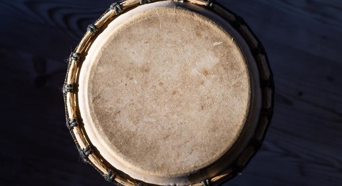 A djembe viewed from above