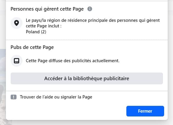 Panda Drum Facebook transparency information