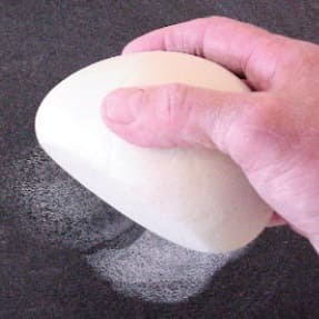 A hollow clay half-sphere