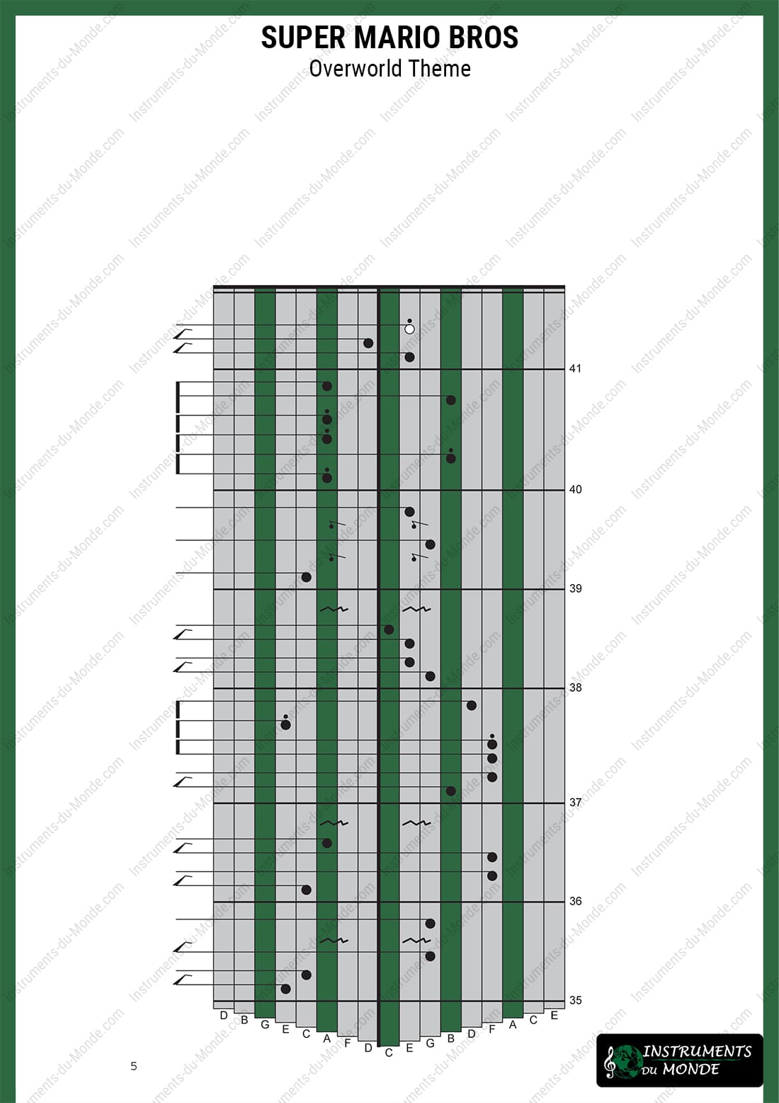 Super Mario kalimba tablature, page 5