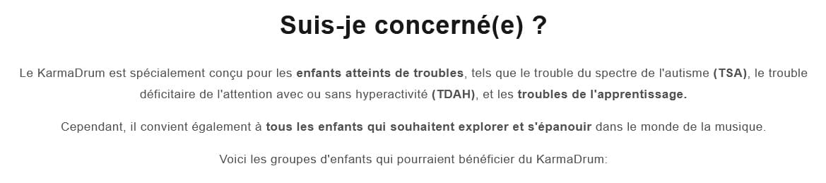 Karma Drum children with disorders