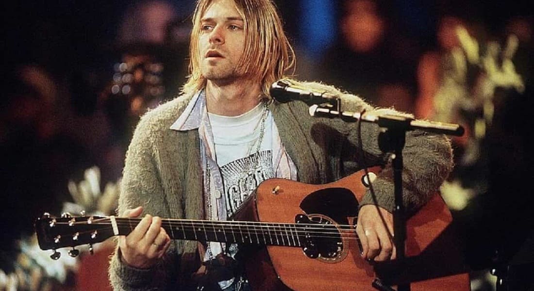 Kurt Cobain playing guitar