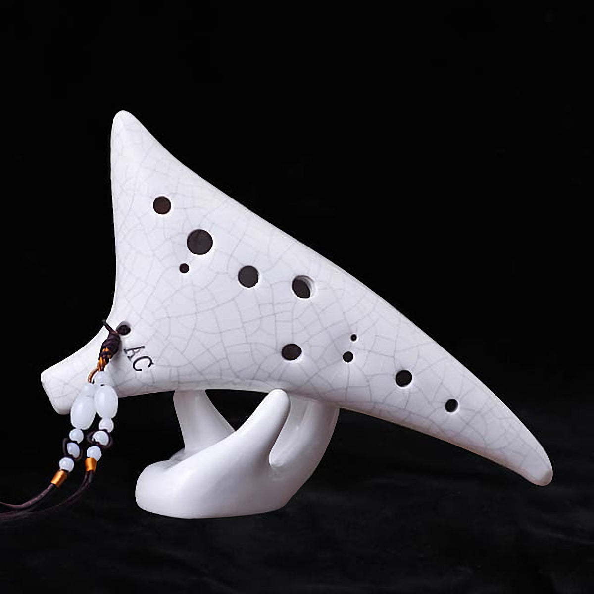 Ocarina 2 trous blanc