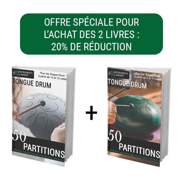 Offre spéciale 2 livres de partitions tongue drum