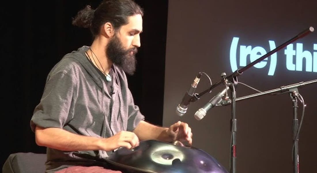 Peter Levitov performing live with a handpan