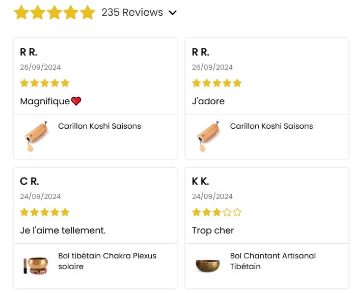 Excerpt of reviews for the Instruments Zen store