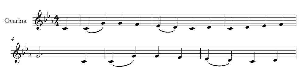 Ocarina sheet music example