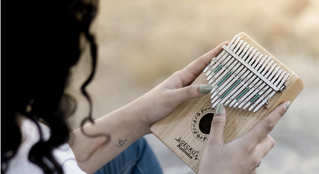 Stickers on a kalimba