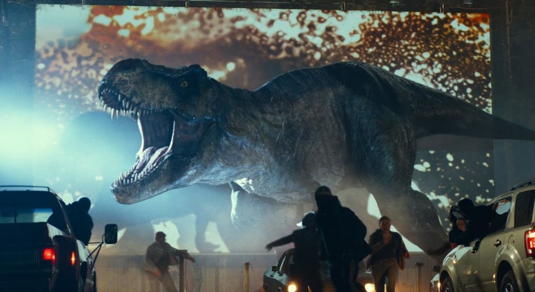 A T-rex in the movie Jurassic World