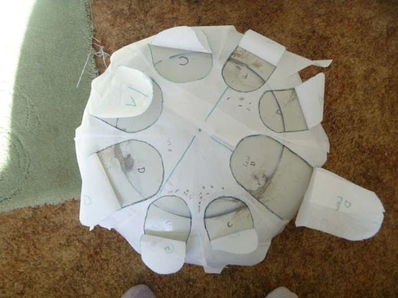 Template placed on the gas cylinder