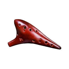 A red transverse ocarina