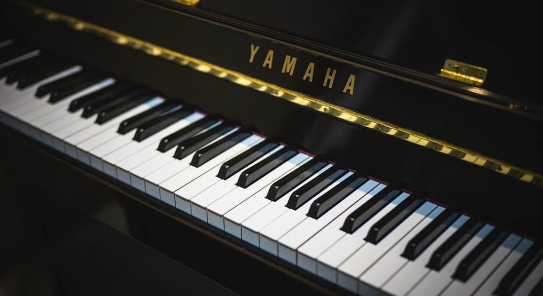 A Yamaha piano close-up