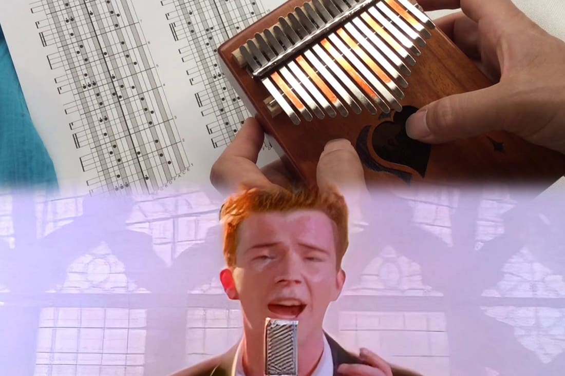 Partition Kalimba Never Gonna Give You Up Rick Astley