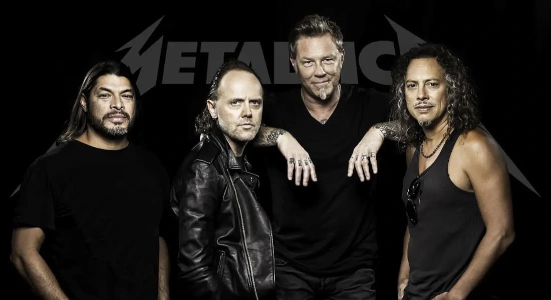 The 4 members of the band Metallica