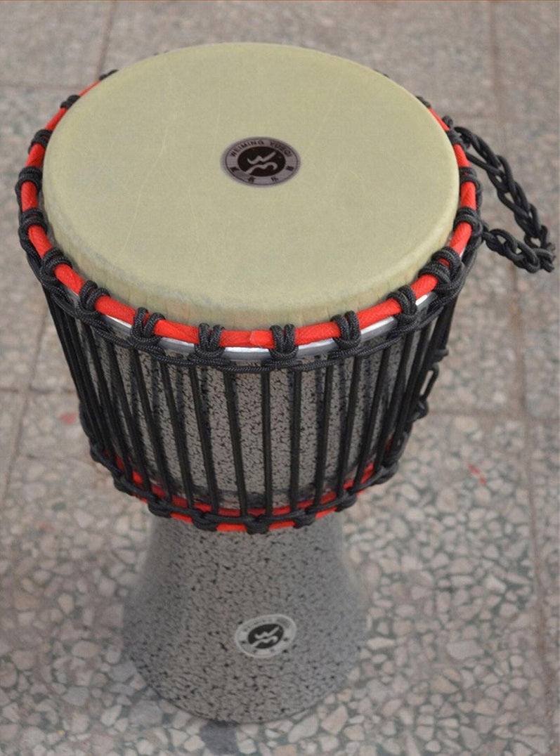Silver aluminum djembe