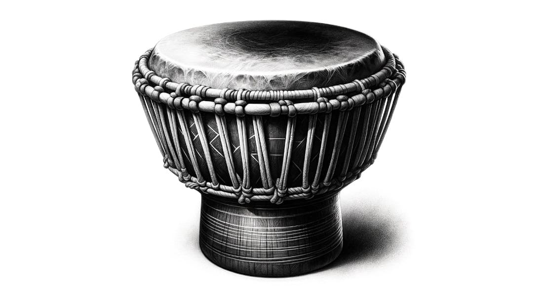 A sketch of an African drum with shading