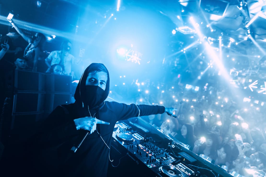 Alan Walker performing in a club