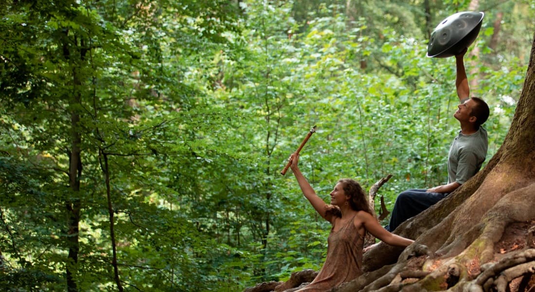 Archer & Tripp in a forest