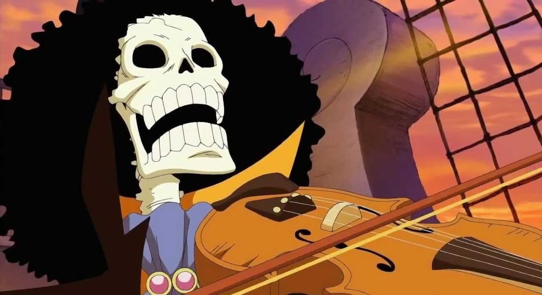 Brooke from One Piece playing the violin