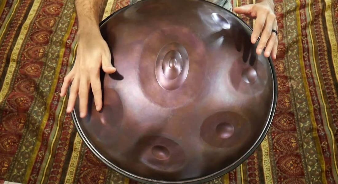 Close-up of a Hang drum