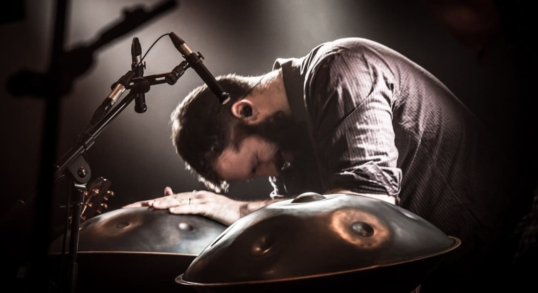 David Charrier in concert with two handpans