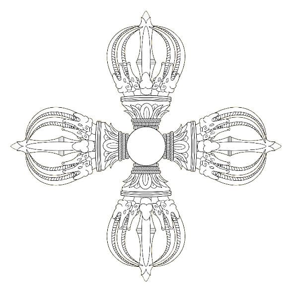 Double dorje or double vajra symbol