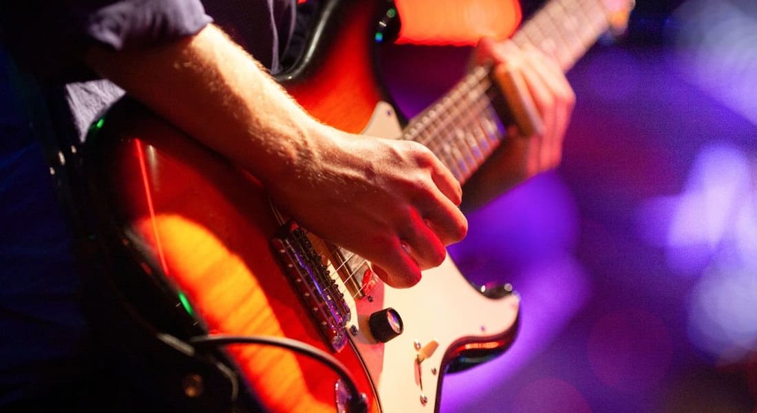 Electric guitar player