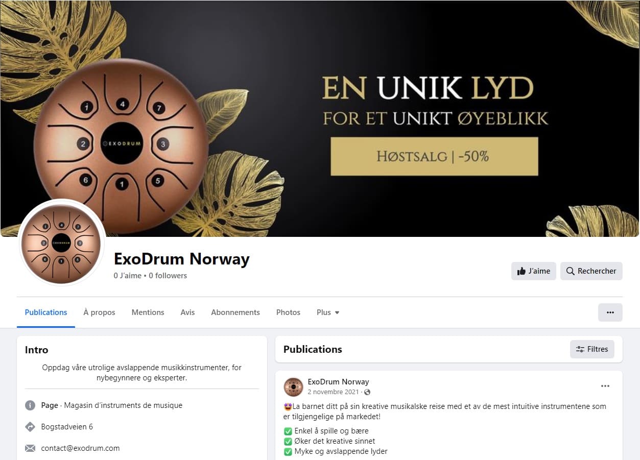 Norwegian Exodrum Facebook page