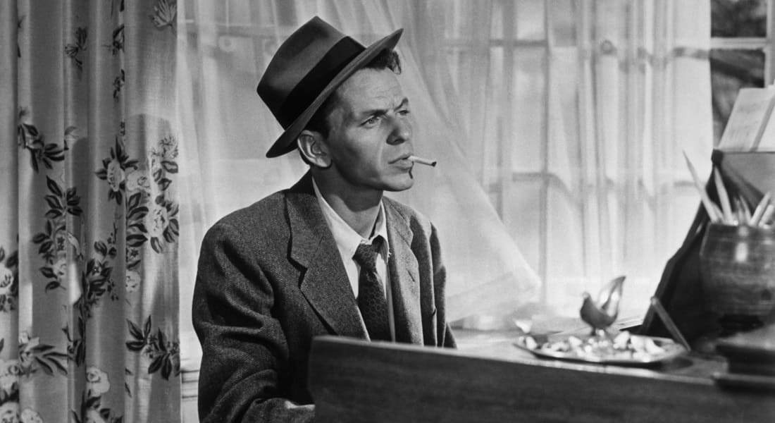 Frank Sinatra playing the piano