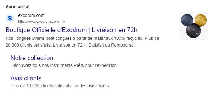 Exodrum Google ad