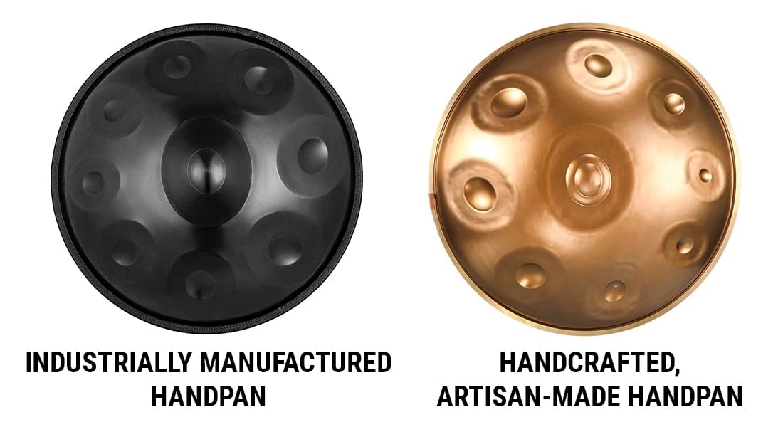 Comparison between a handmade and an industrial handpan