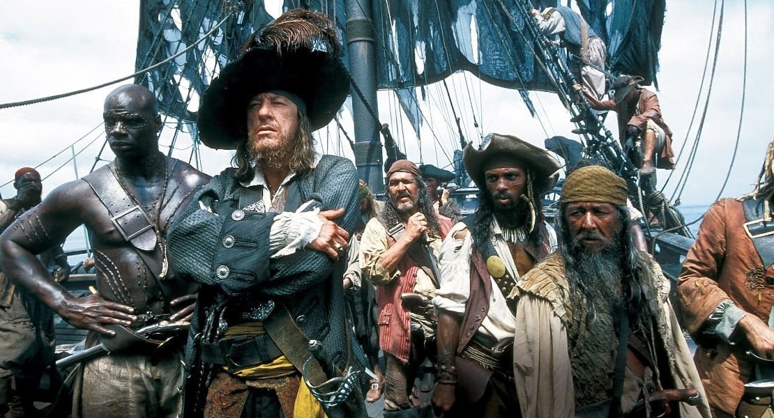 Hector Barbossa with his pirate crew