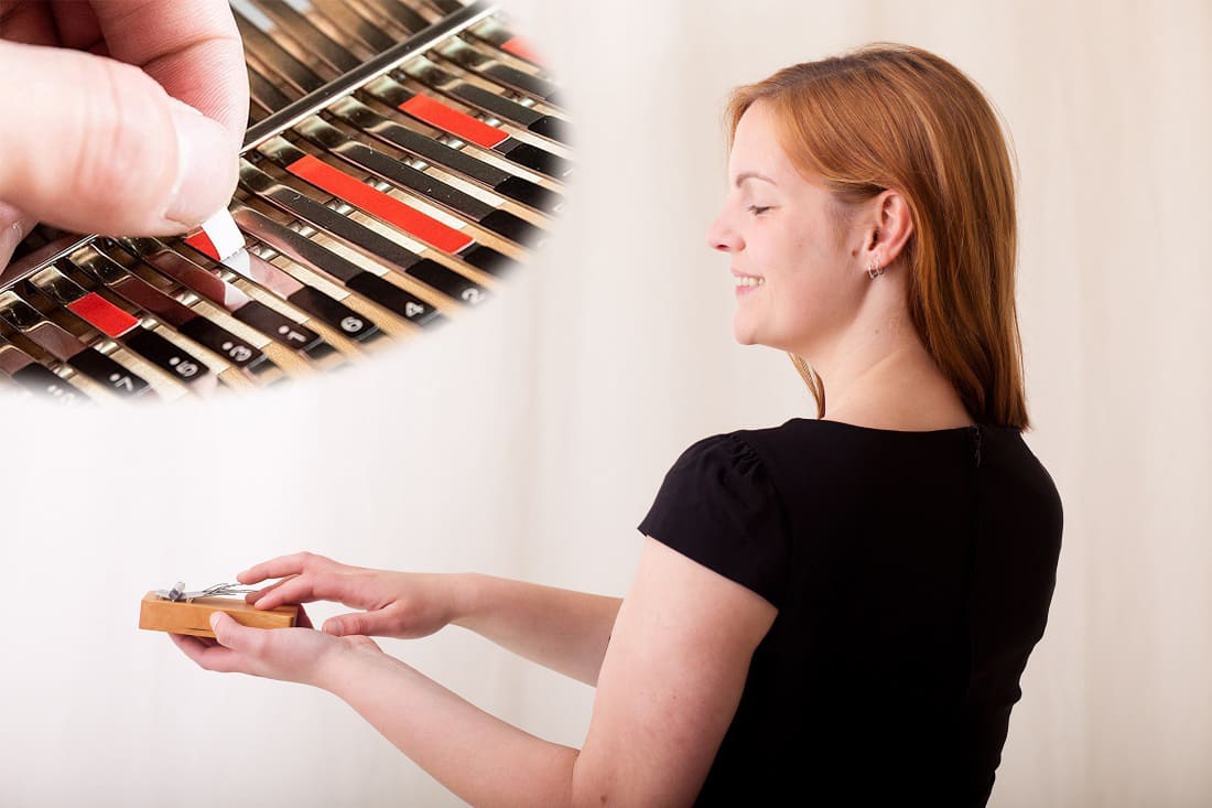 How to place stickers on the kalimba?