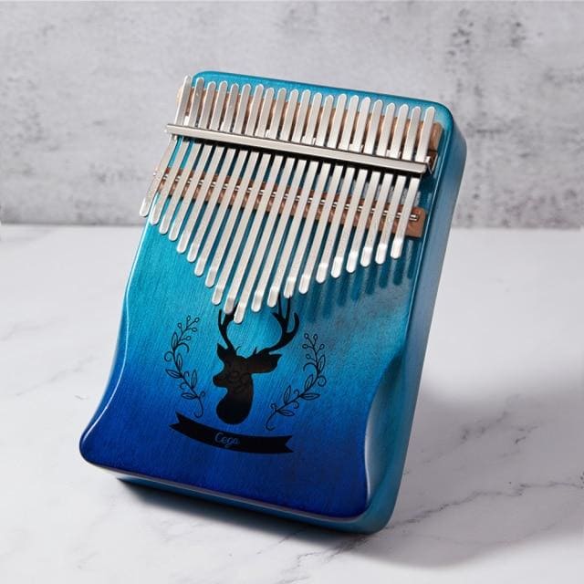 Kalimba 21 tines blue gradient deer