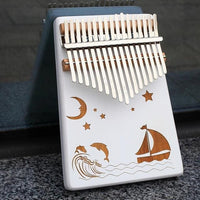 Kalimba blanc Gravure Océan