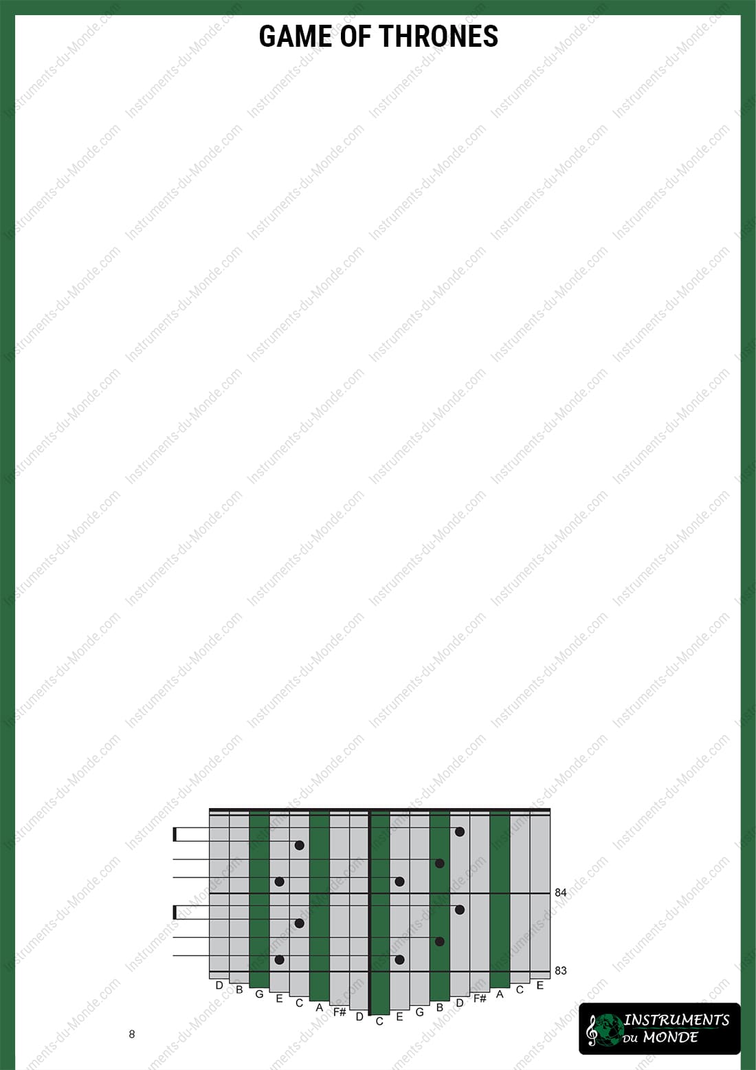 Kalimba tabs for the Game of Thrones series, page 8