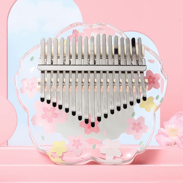 Kalimba design grosses fleurs 