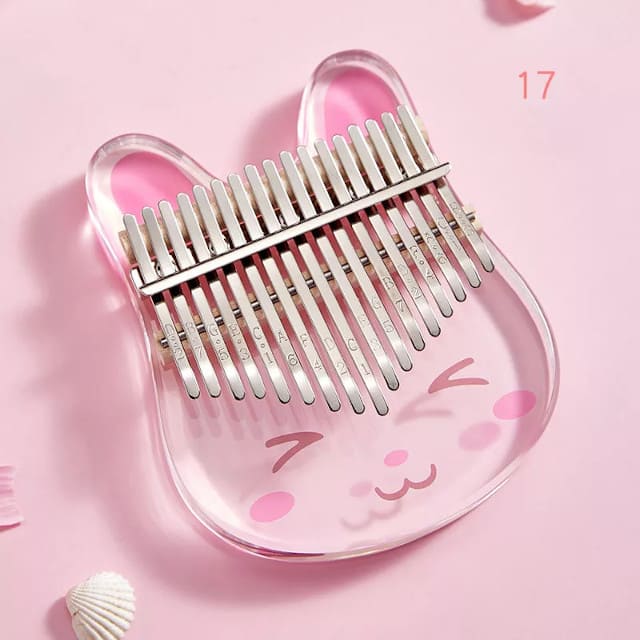 Plexiglass rabbit kalimba, 17 tines