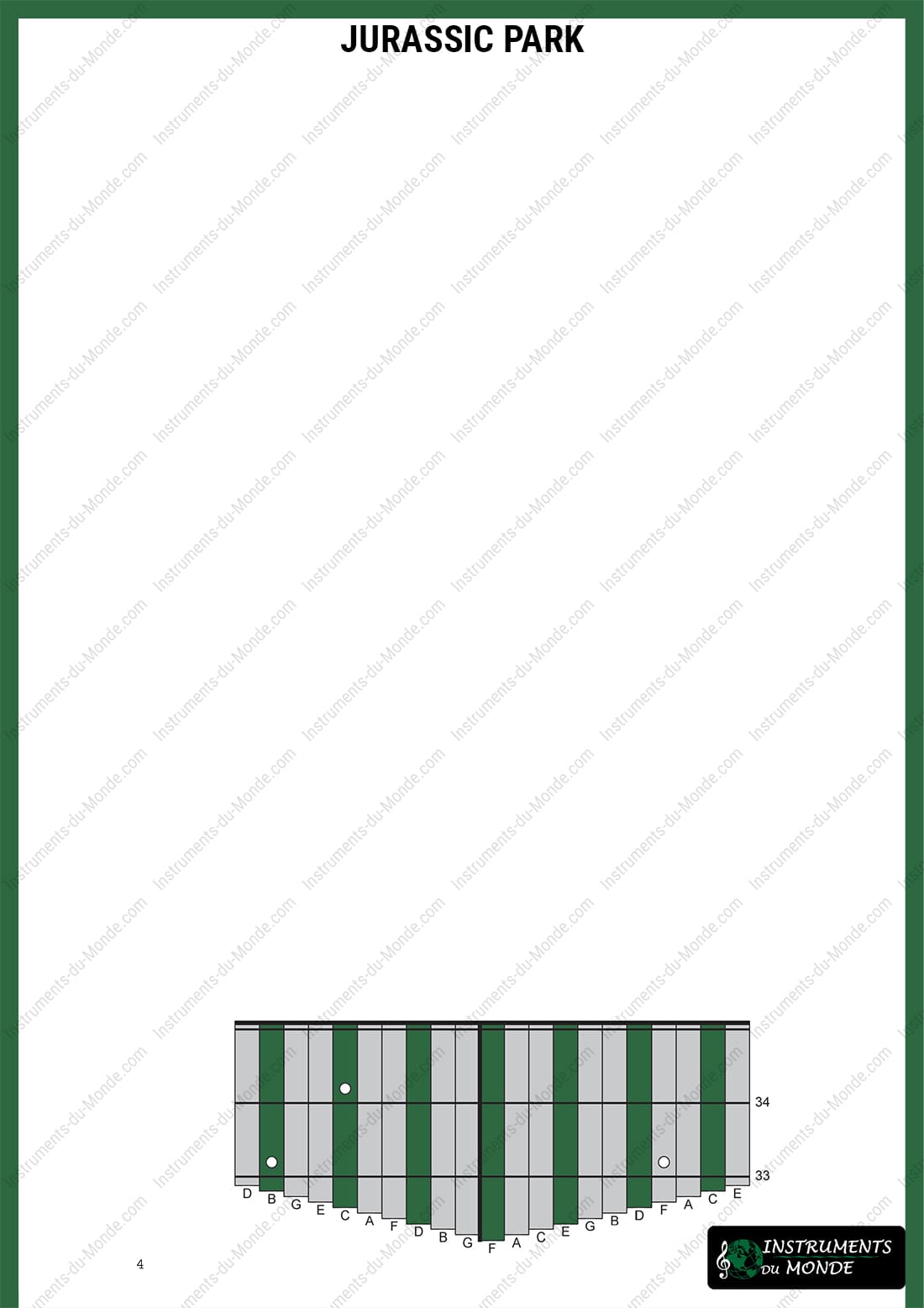 Kalimba tablature for Jurassic Park page 4
