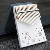 White Kalimba Engraving Animals