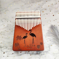 Zen Kalimba Design Brown Pink Flamingo