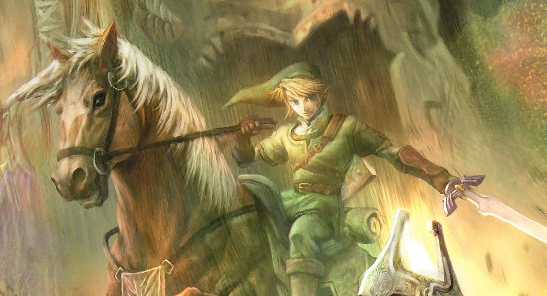 Link on horseback with his sword