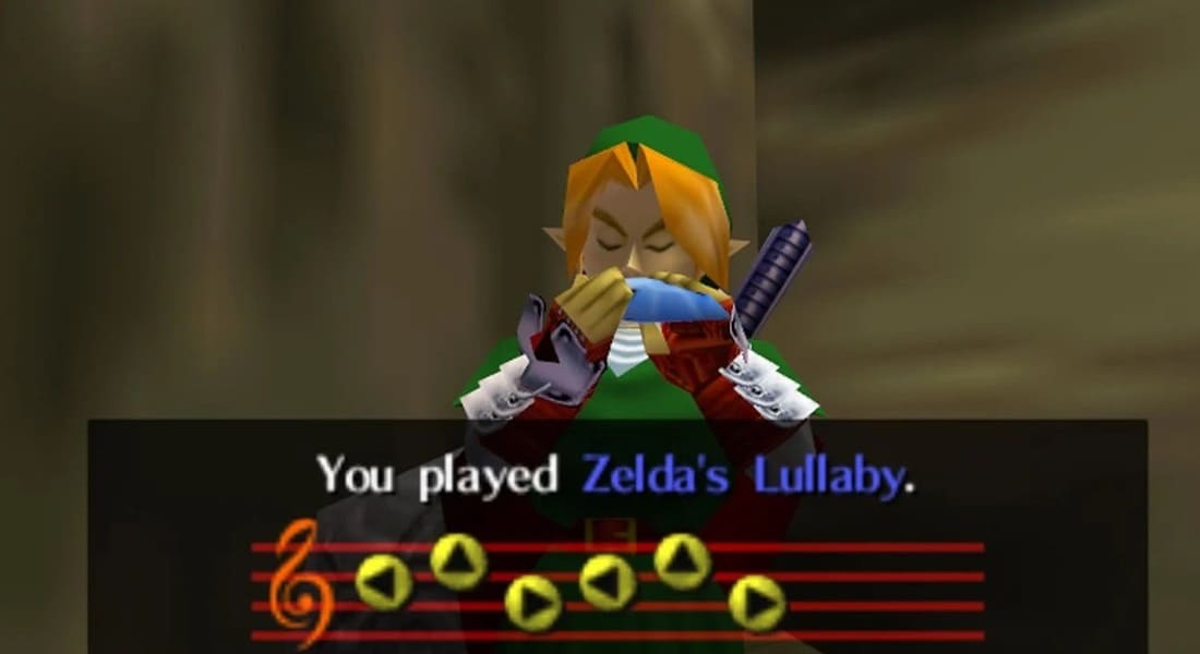 Link playing Zelda's Lullaby on the ocarina