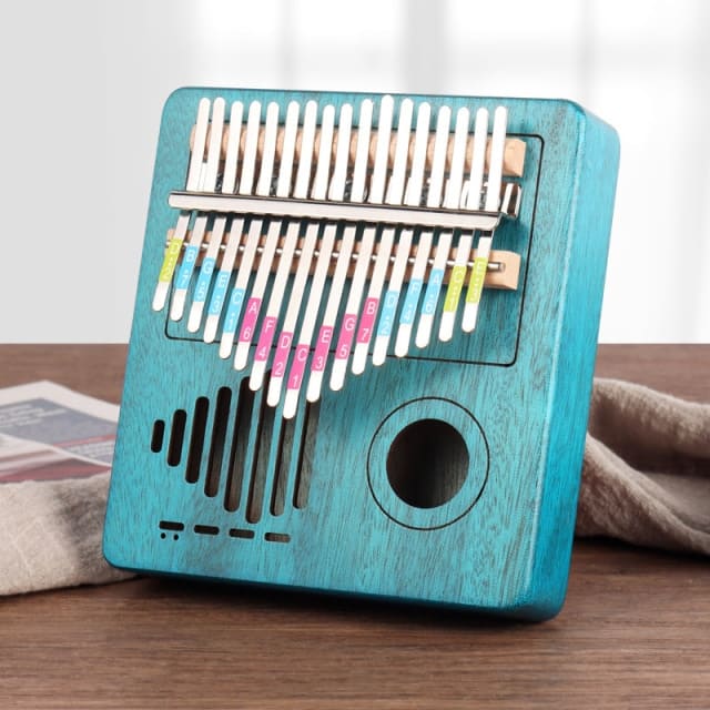 Blue mbira instrument