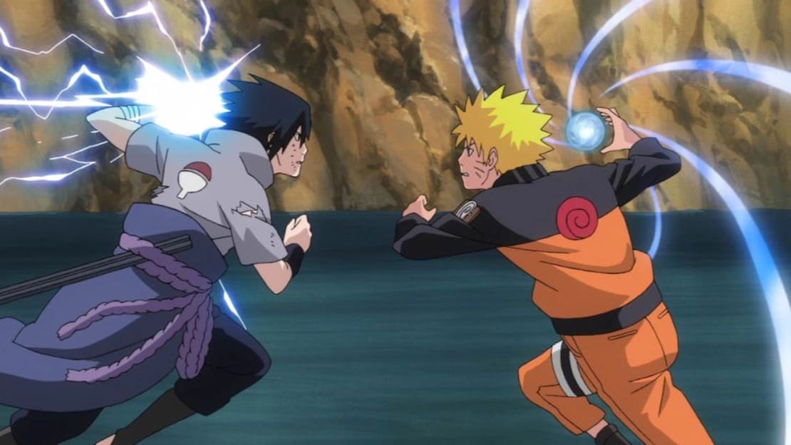 Naruto in a fight against Sasuke