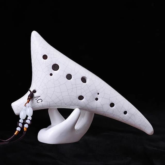 Ocarina 2 trous blanc 