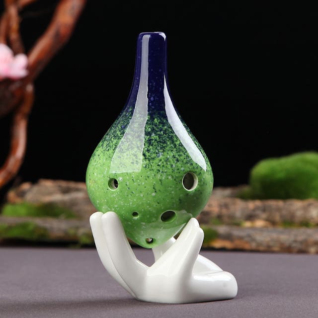 Ocarina 6 trous bleu et vert 