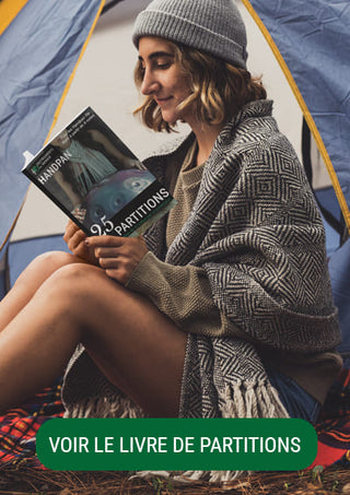 Une publicité pour un livre de partitions pour Handpan